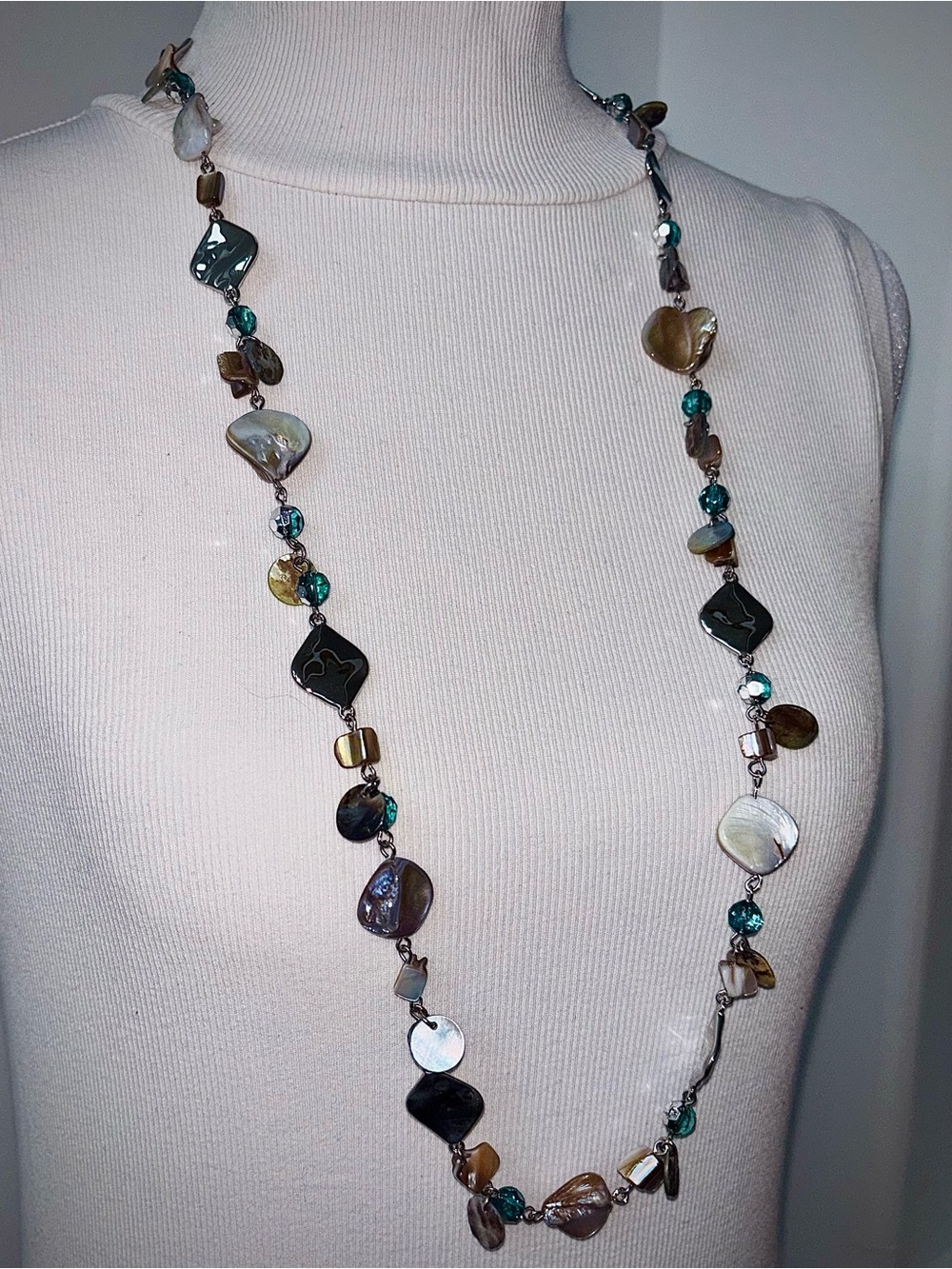 Lia Sophia Multicolor Beaded Long Necklace | Coastal Boho - Picture 6 of 9